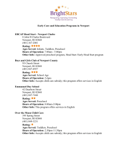 Early Care and Education Programs in Newport