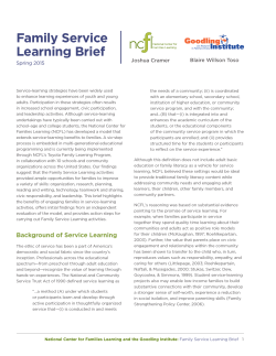 Family Service Learning Brief - National Center for Family Literacy