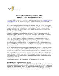 Literacy Powerline Becomes Part of the National Center for Families