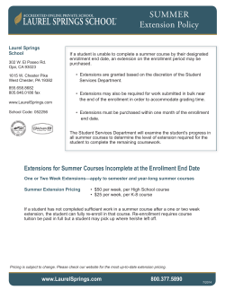 SUMMER Extension Policy - Laurel Springs School Family Center