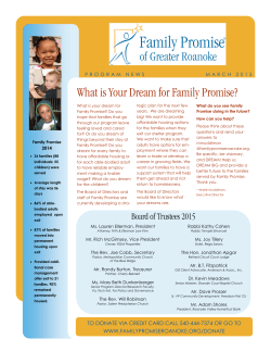 the April 2015 Family Promise Newsletter