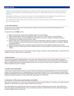 Terms of Use - Family Solutions