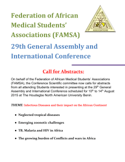 Call for Abstracts - FAMSA 29th GA and International Conference