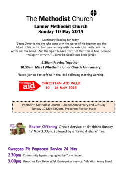 10th May - Falmouth and Gwennap Methodist Circuit