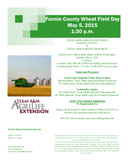 2015 Wheat Field Day - Fannin County Extension
