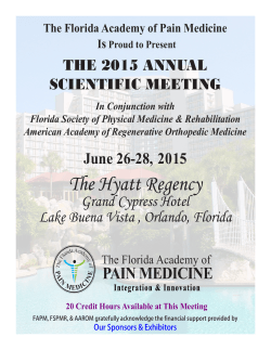 2015 Conference Brochure - Florida Academy of Pain Medicine
