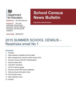 School Census News Bulletin