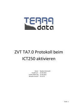 ICT 250 ZVT Protokoll einschalten