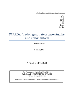 SCARDA funded graduates: case studies and commentary