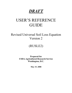 RUSLE2 User`s Guide - Revised Universal Soil Loss Equation