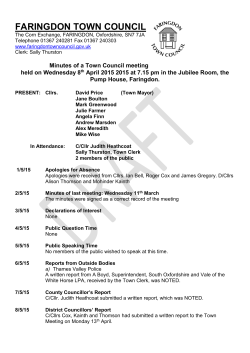 Town Council Minutes 8th April 2015