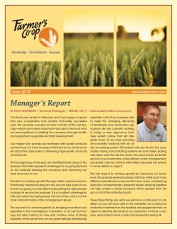 Manager`s Report - Farmers Coop Elevator