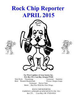 April 2015 Newsletter - FarWest Lapidary & Gem Society