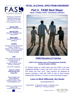 Three Part Training Series - Hamilton FASD Community Initiative