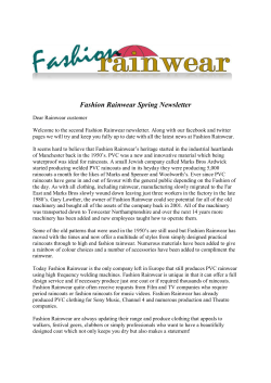 Newsletter - Waterproof Fashion Rainwear. Raincoats, Jackets