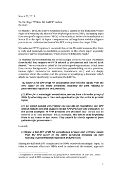 npo statement on best practices paper, march 2015