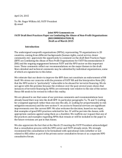 joint npo comments to the fatf secretariat