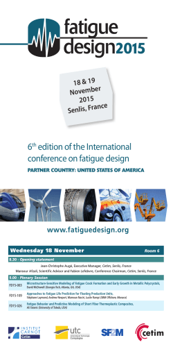6th edition of the International conference on fatigue design