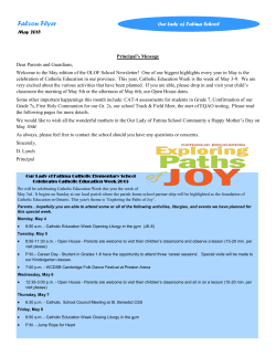 May Newsletter - Our Lady of Fatima Catholic Elementary School