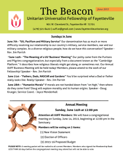 June 2015 Beacon - Unitarian Universalist Fellowship of Fayetteville