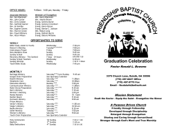 Sunday Program - Friendship Baptist Church