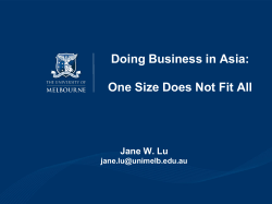 Doing Business in Asia: One Size Does Not Fit All