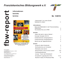 fbw-report - Franziskanischen Bildungswerkes