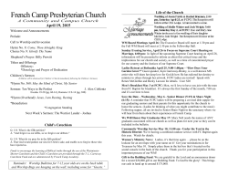 April 19, 2015 - French Camp Presbyterian Church