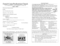 June 7, 2015 - French Camp Presbyterian Church