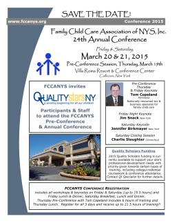 March 20 & 21, 2015 - Family Child Care Association of New York