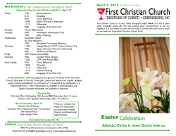 Bulletin - First Christian Church Greensboro