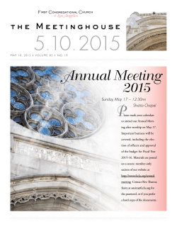 Annual Meeting 2015 - First Congregational Church