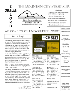 I JESUS L O R D - First Christian Church