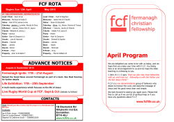 April Program - Fermanagh Christian Fellowship