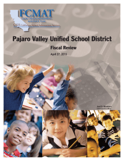 Pajaro Valley USD final report - Fiscal Crisis & Management