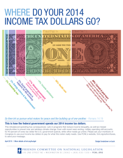 WHERE D0 YOUR 2014 INCOME TAX DOLLARS GO?