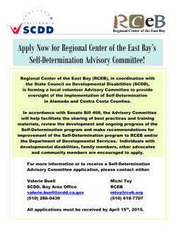 Apply Now for Regional Center of the East Bay`s Self