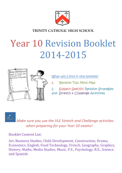 Year 10 Revision Booklet 2014-2015