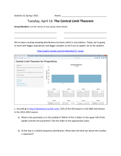 Tuesday, April 14: The Central Limit Theorem