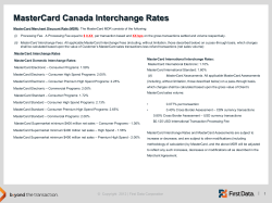 MasterCard Canada Interchange Rates