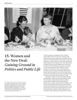 15. Women and the New Deal: Gaining Ground in Politics and