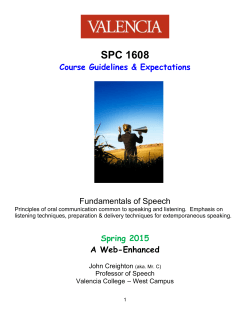 SPC 1608 Course Guidelines & Expectations