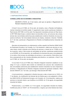 Decreto DOG Luns, 30 de marzo de 2015