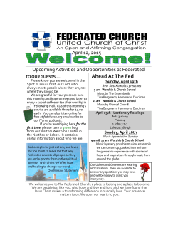 April 12, 2015 - Federated Church