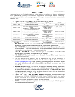 convocatoria capacitaciÃ³n para comisarios nacionales 2015. mayo