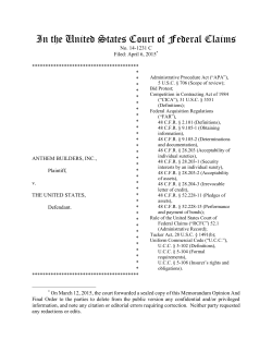 In the United States Court of Federal Claims