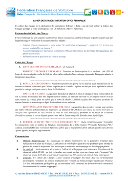 Cahier des charges Initiation Envol remorquÃ©