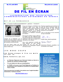 Bulletin de liaison - FÃ©dÃ©ration des tÃ©lÃ©visions communautaires