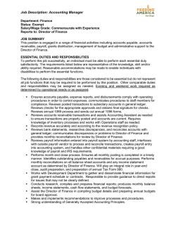 Job Description: Accounting Manager