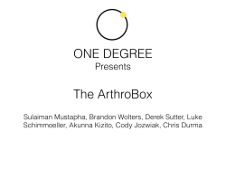 ONE DEGREE The ArthroBox